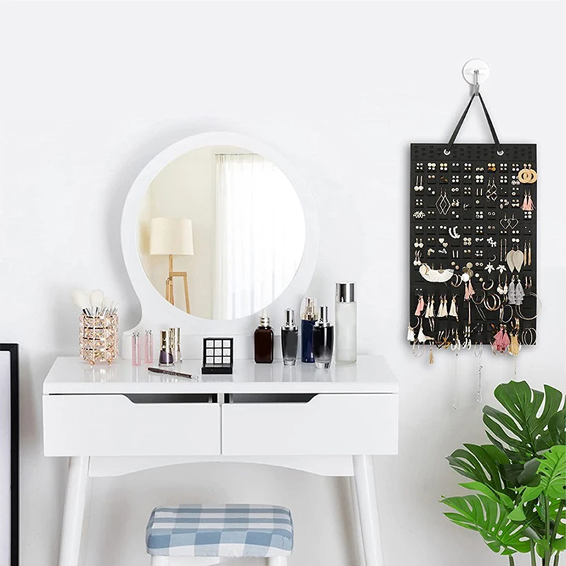 

Earring Hanging Storage Box Wall Earring Holder Soft Felt Hanger Jewelry Necklace Earring Display Hanging Storage EarringStorage