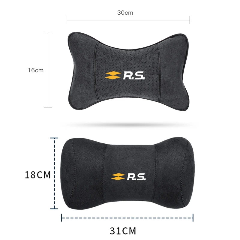 스웨이드 헤드레스트 자동차 통기성 메모리폼 목베개 (르노 RS 라인 로건 퀴드 트윙고 더스터 캉구 마스터 캡투르 트라이버 용)