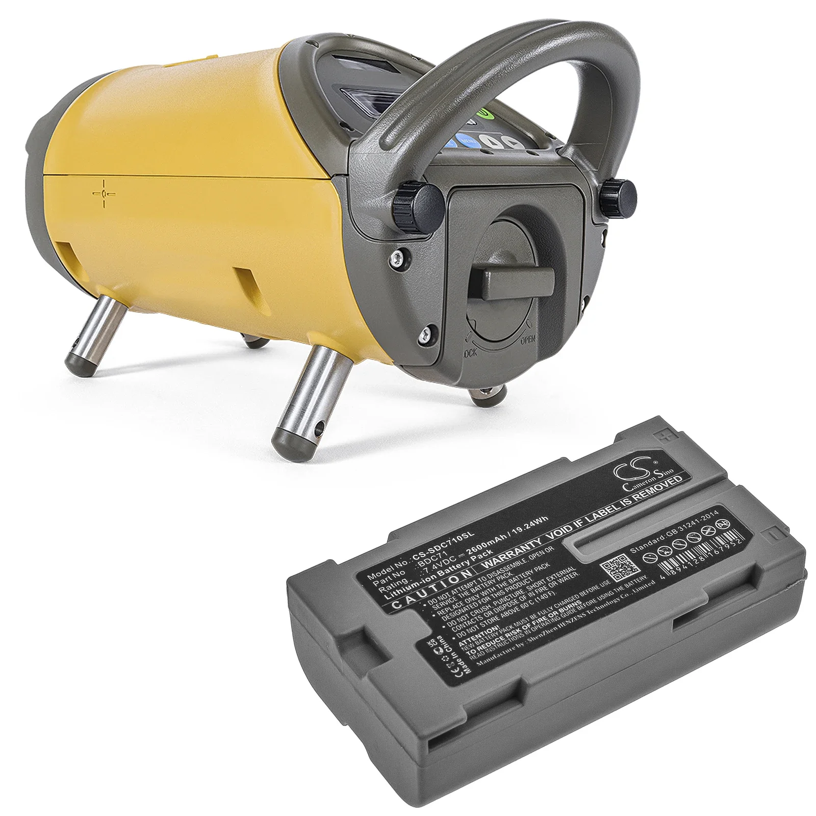 

Cameron Sino 2600mAh Battery For Sokkia 3D Layout Navigator LN-150 Pipe Laser TP-L6 Topcon Total Station GM-52 RC-5 BDC71