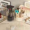 Transparent Makeup Brush Holder with Lid Automatic Lifting Dustproof Makeup Brushes Organizer for Vanity Cosmetics Storage Box 3