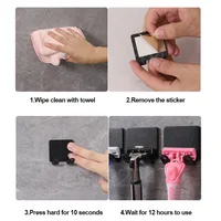 ผู้ถือมีดโกนโกนหนวด Multi-Function ผู้ชายโกนหนวดเครื่องโกนหนวด Hook ชั้นวางมีดโกน Rack ห้องน้ําห้องครัวอุปกรณ์เสริมตะขอ 6