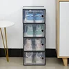 Transparent Plastic Shoes Case Stackable Front Lid Drawer Shoes Organizer Thickened Large Dustproof Moisture-Proof Storage Box 2