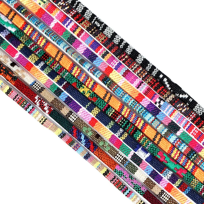 

Louleur Twisted Cords Rope Colorful Handmade Fabric Ethnic Rope Cotton Cord Embroider Cords for Jewelry Making DIY Bracelet