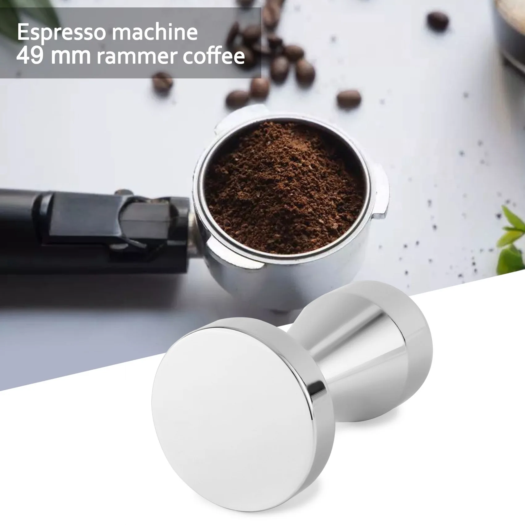 Coffee Tamper, Espresso Coffee Press 49mm Tamper with Silicone Tamper Mat HOT