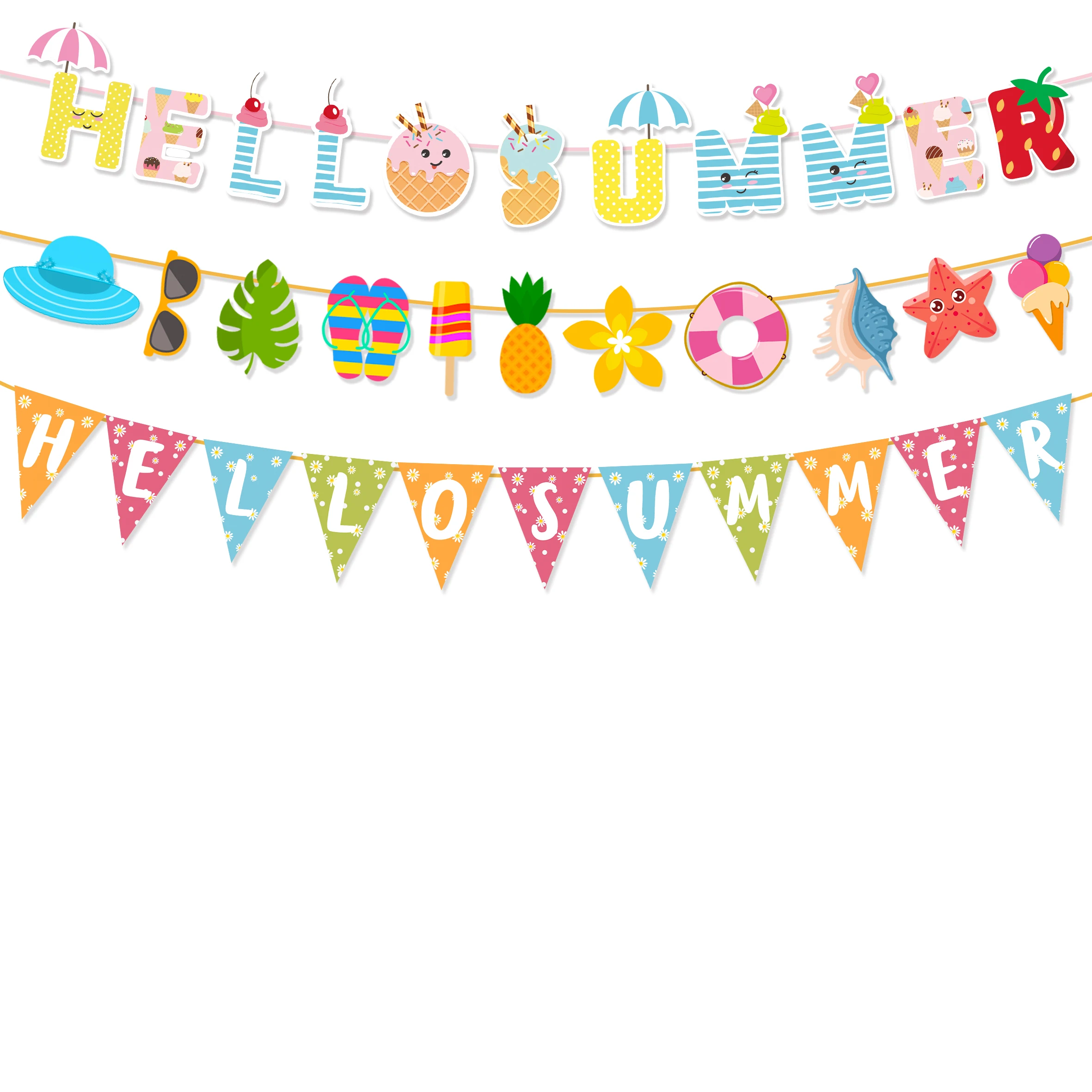 

1pcs Hawaiian Hanging Banner Flag Summer Beach Flamingo Luau Aloha Party Decoration Wedding Birthday Baby Shower DIY Supplies