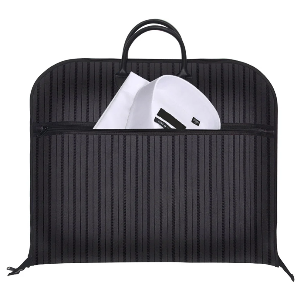 

Oxford Cloth Suit Dust Cover Striped Suit Coat Bag Clothing Storage Bag Breathable Garment Suit Cover Clothes Dress Carrier Bag