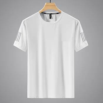 T-shirt estiva in seta di ghiaccio da uomo girocollo vestiti ad asciugatura rapida stampato cinese manica corta traspirante top di grandi dimensioni sportivo allentato 1