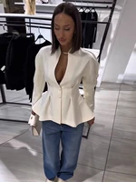 Manteaux Élégants à Volants pour Femmes, Vestes Creuses à Col en V et Manches Longues avec Ceinture, Collection Printemps-Été 2026, Manteau Tendance pour Femme 2