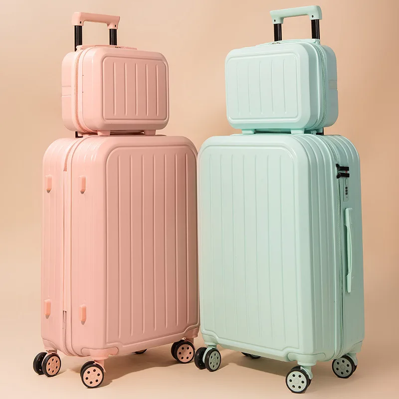 2pcsTravelSuitcaseWheelCarryonTrolleyLuggageSetPasswordABS
