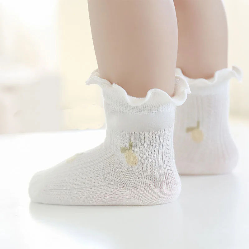 

Baby sock's Summer thin mesh newborn baby sock Combed cotton floral ultra-thin daughter socks