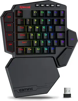 Clavier Gamer Redragon K585 PRO – Une Main, Sans Fil, RGB, Macros, Repose-Poignet 1