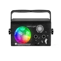 Sound - Activated LED Disco Party Light with Laser, Remote & USB (Black)