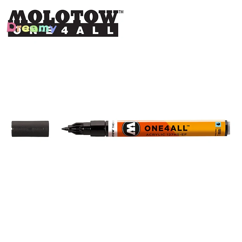 독일 수입 MOLOTOW ONE4 아크릴 페인트 마커 - DIY 그래피티 펜, 1mm 팁, 블랙 및 화이트 색상, 싱글 팩