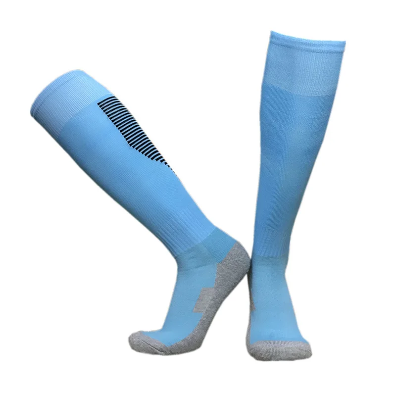 Soccer Socks Striped Sports Soccer Sock Adult Kids Breathable Football Club Knee High Training Long Stocking Towel Bottom Sock Unisex