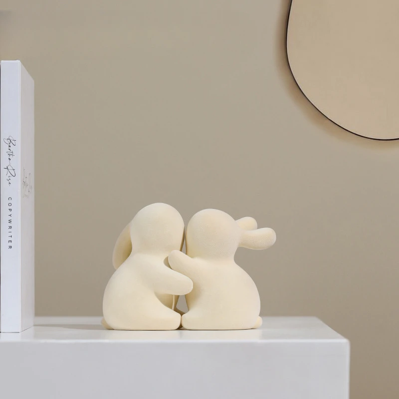 

Cute rabbit bookend ornaments, girls' wedding housewarming gifts, souvenirs, bedside decorations