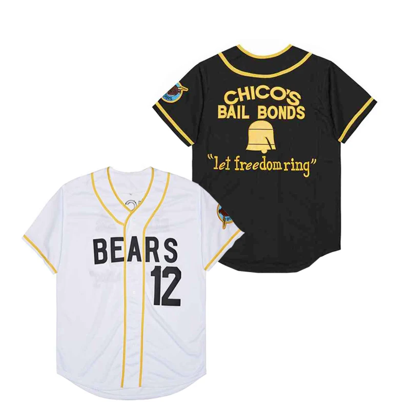 

Men Kids Baseball Jerseys The Bad News Bears 12 Sewing Embroidery Sports Outdoor Blue 2023 New High Quality Black White Yellow