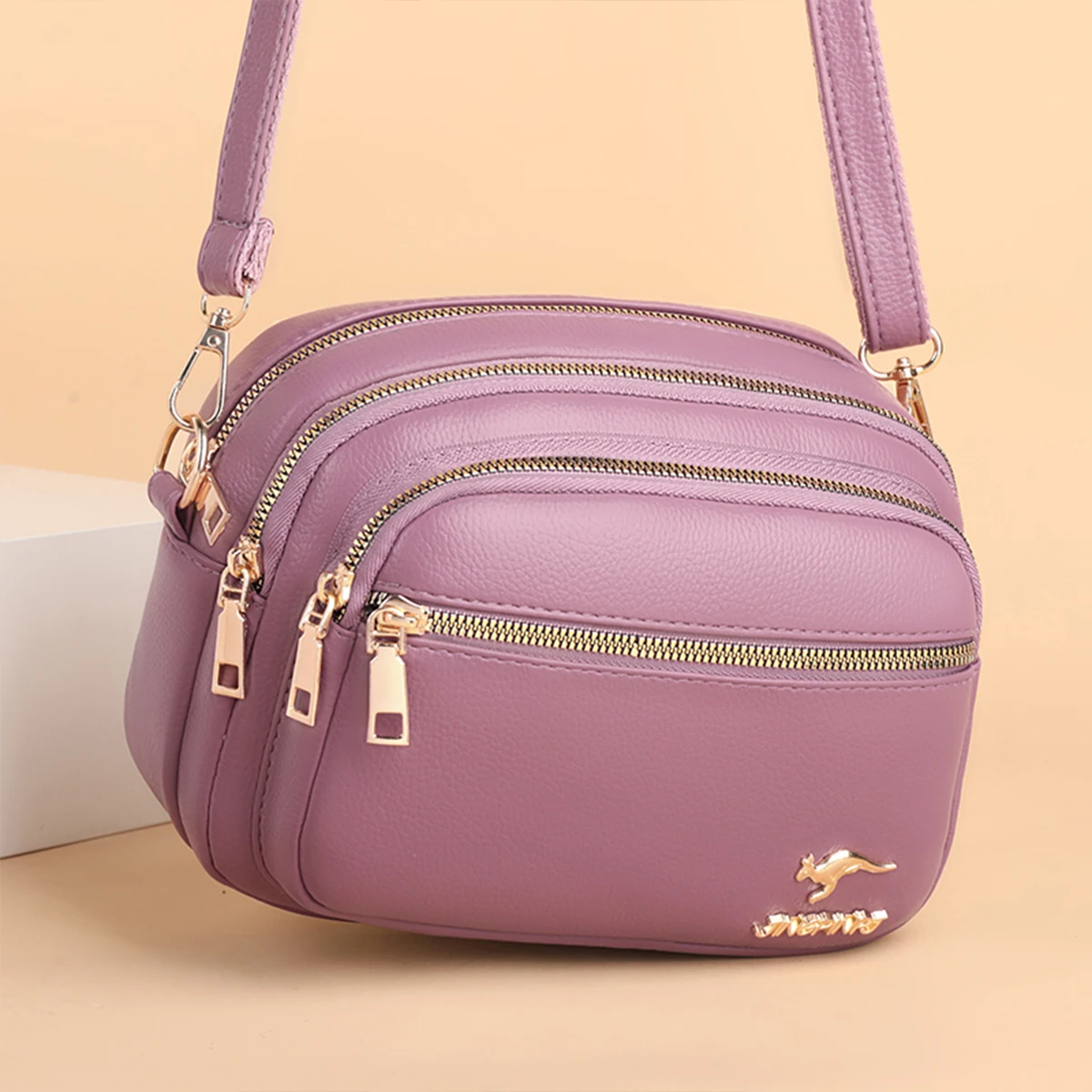 Stylish Women PU Shoulder Bag for Women, Multi-Compartment Design Zipper Closure & Large Capacity Crossbody Bag For Daily/Travel