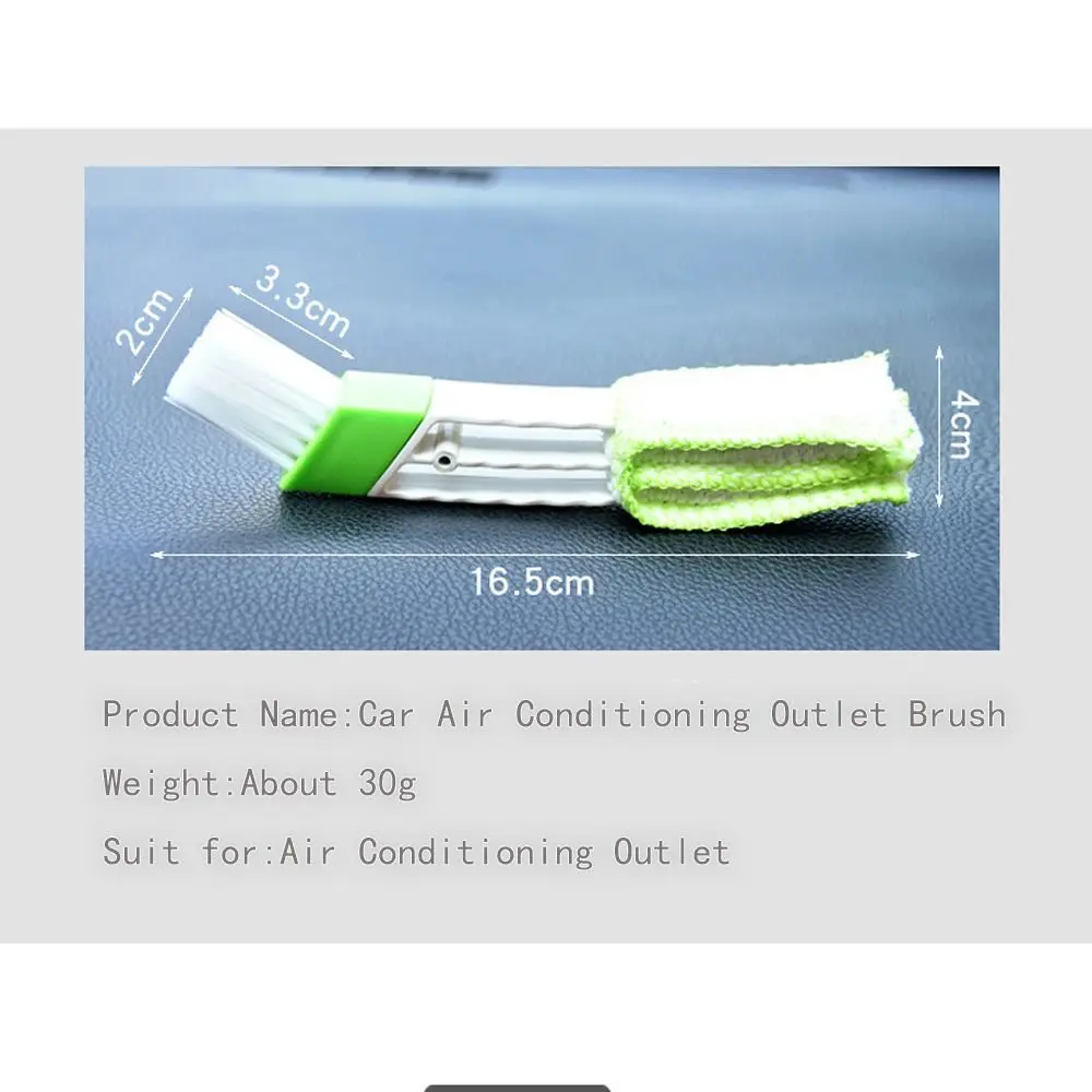 

2pcs Fur Car Air Conditioning Outlet Brush Double-end 16.5cm Car Clean Brush Multifunction Double Side Brush for Car Accessory
