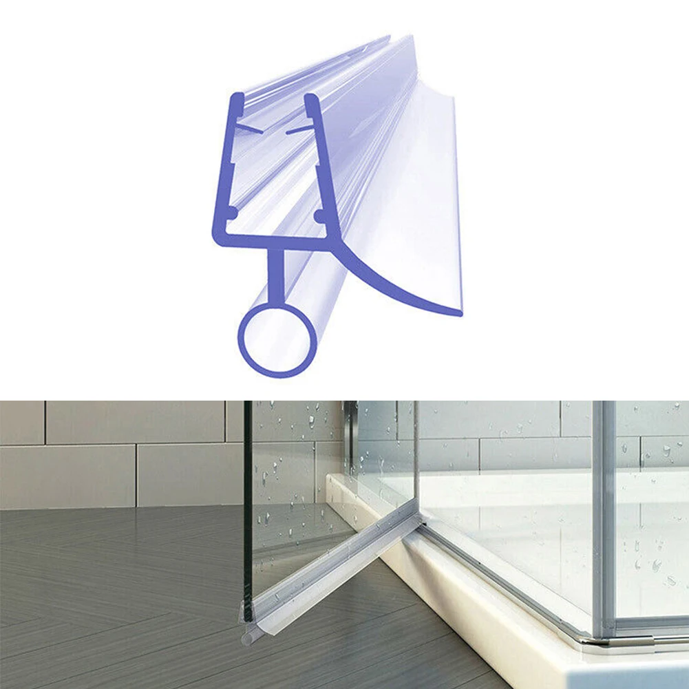 2pcs50cmBathShowerScreenDoorSealStrip681012mmRubberGlass