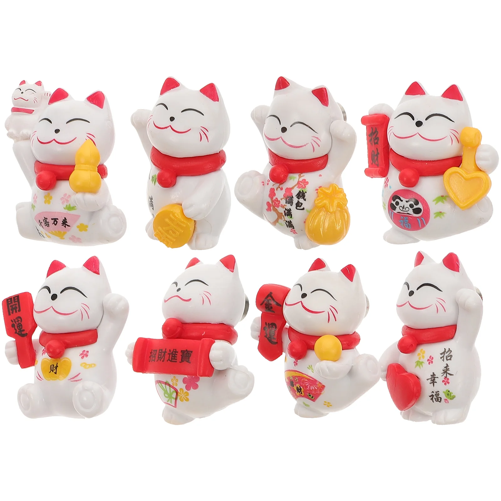 

8 Pcs Lucky Cat Fridge Magnet Refrigerator Decor Magnets Babies Decorative Home Accessories Adult Cute Adults Fake