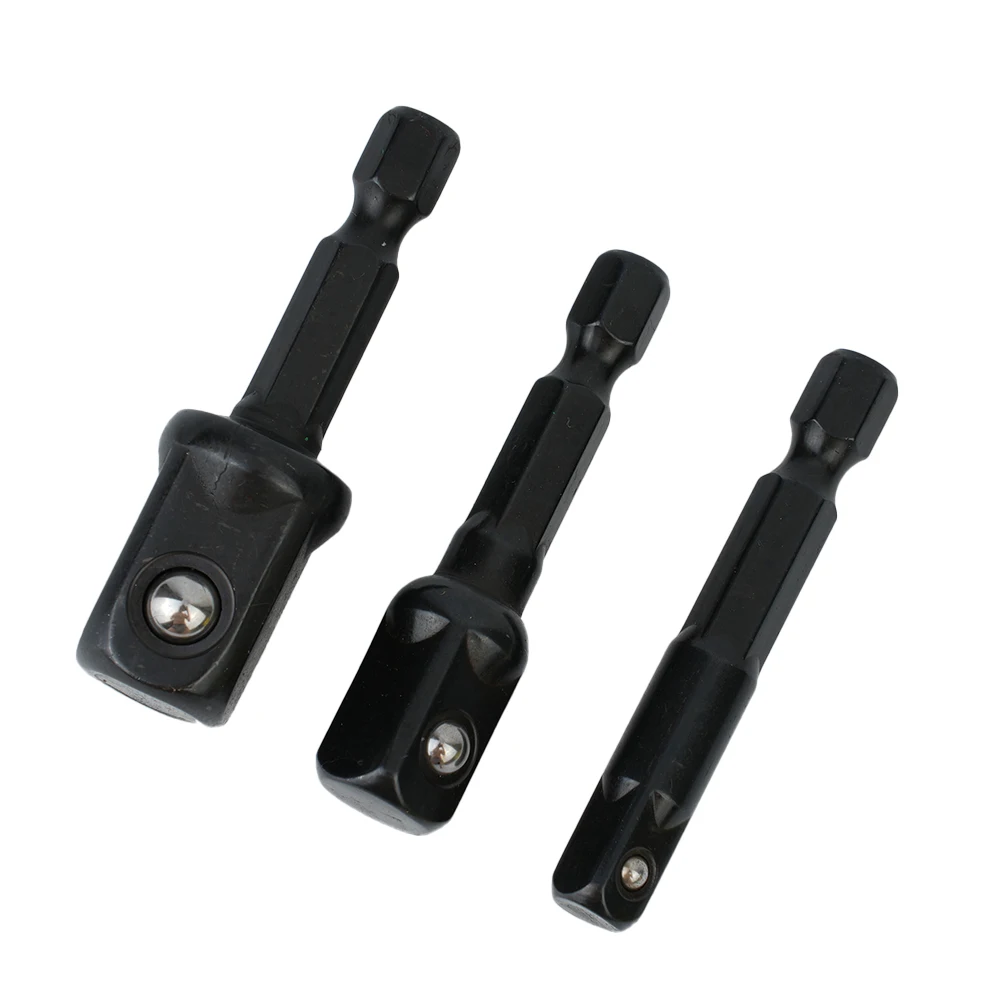 

Useful High Quality Nut Driver Sockets Impact Socket Adapter Replacement 3pcs/kit Accessories For Screwdriver Handle