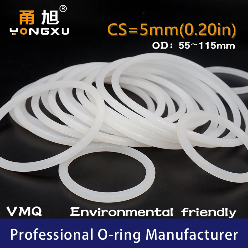 Rubber O Rings Sealing Gasket Rubber Washers CS3/3.5/5mm VMQ Silicon Rubber Cross Section