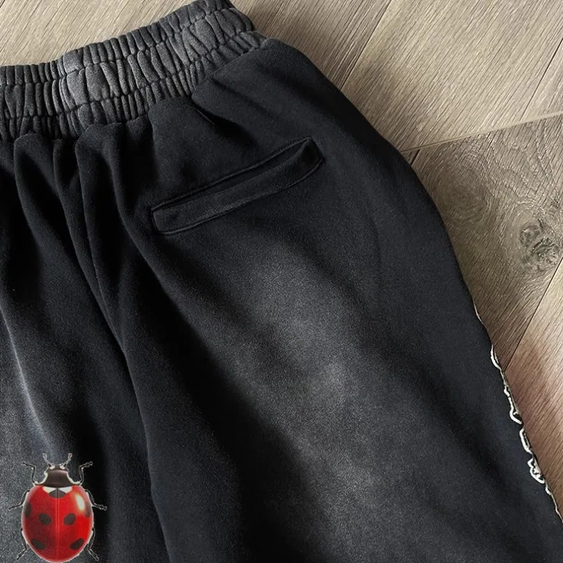 Lost Intricacy Portrait Print Track Pants Classic Side Logo Mini Flared Trousers Men Women Loose Casual Drawstring Sweatpants