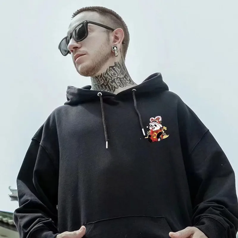 Hooded Sweater Men's Trendy Brand Large Size M-8XL Men's Autumn And Winter Style Plush And Thick Fat Hip-hop Pullover Jacket