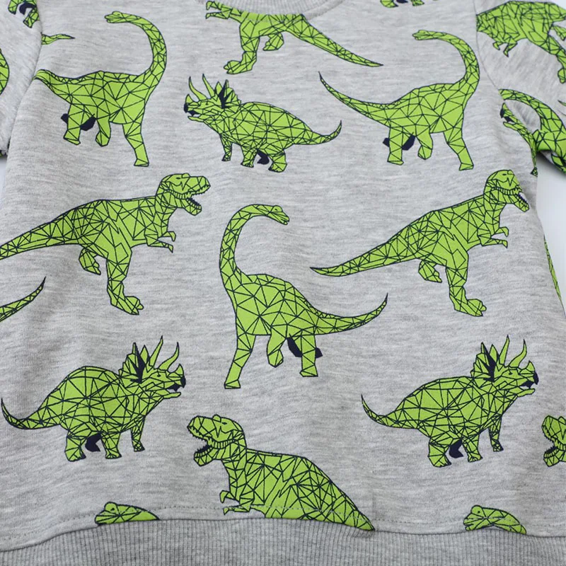 Cotton New Spring and Autumn Boys Tops Kids Clothes Children's Clothing Hoodies Cartoon Dinosaurs Sweatshirt 2-7y