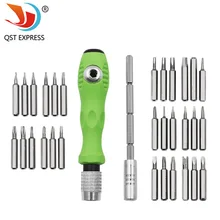 Juego de destornilladores de precisión magnética, herramienta de mano antideslizante, 32 en 1, Torx de reparación para teléfono y portátil