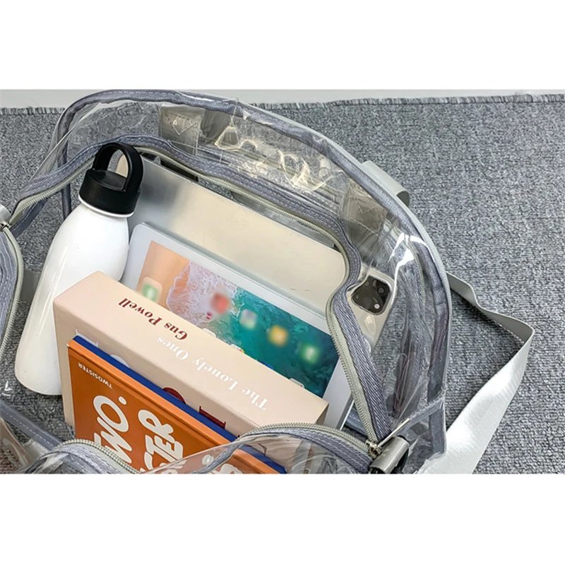 Large Capacity Transparent Pvc Travel Bag Transparent Beach Bag Weekend Gym Multi-Function Outdoor Carrying