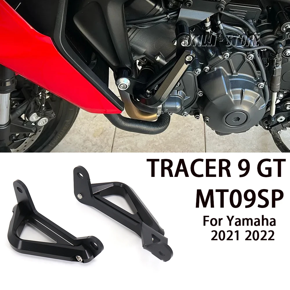 Tamponi Paratelaio In Alluminio CNC Per Yamaha Tracer 9 GT E MT09 2021-2023 – Protezione Anticaduta Nera