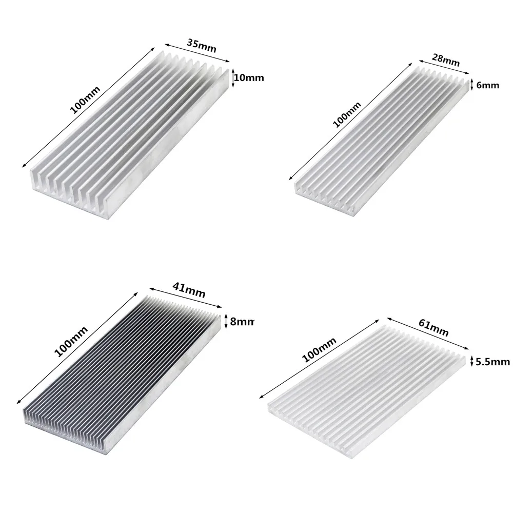 Aluminum Heatsink Radiator Aluminum Heatsink Cooling Radiator 11 Sizes for Electronic IC Chip RAM LED Cooler Heat Dissipation