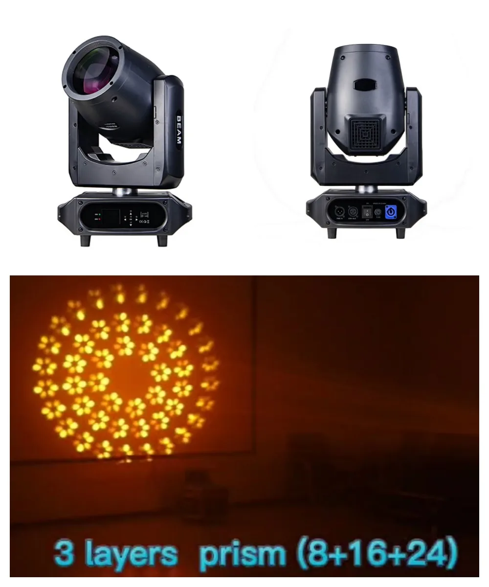 

4PCS/Lot 1 Three-Layer 8+16+24 Prism 230W 7R Moving Head Beam Mini 230