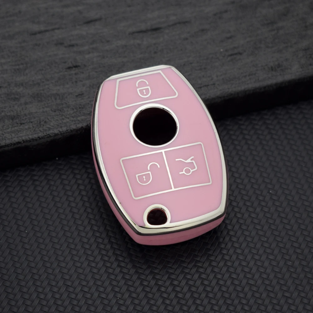 Deluxe Soft TPU Car Key Cover with Keychain Attachment