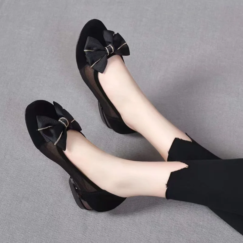 2023 Spring New Women's Single Shoes Luxury Pointed Sequins Rhinestone Crystal Bowknot High Heel Wedding Party Shoes