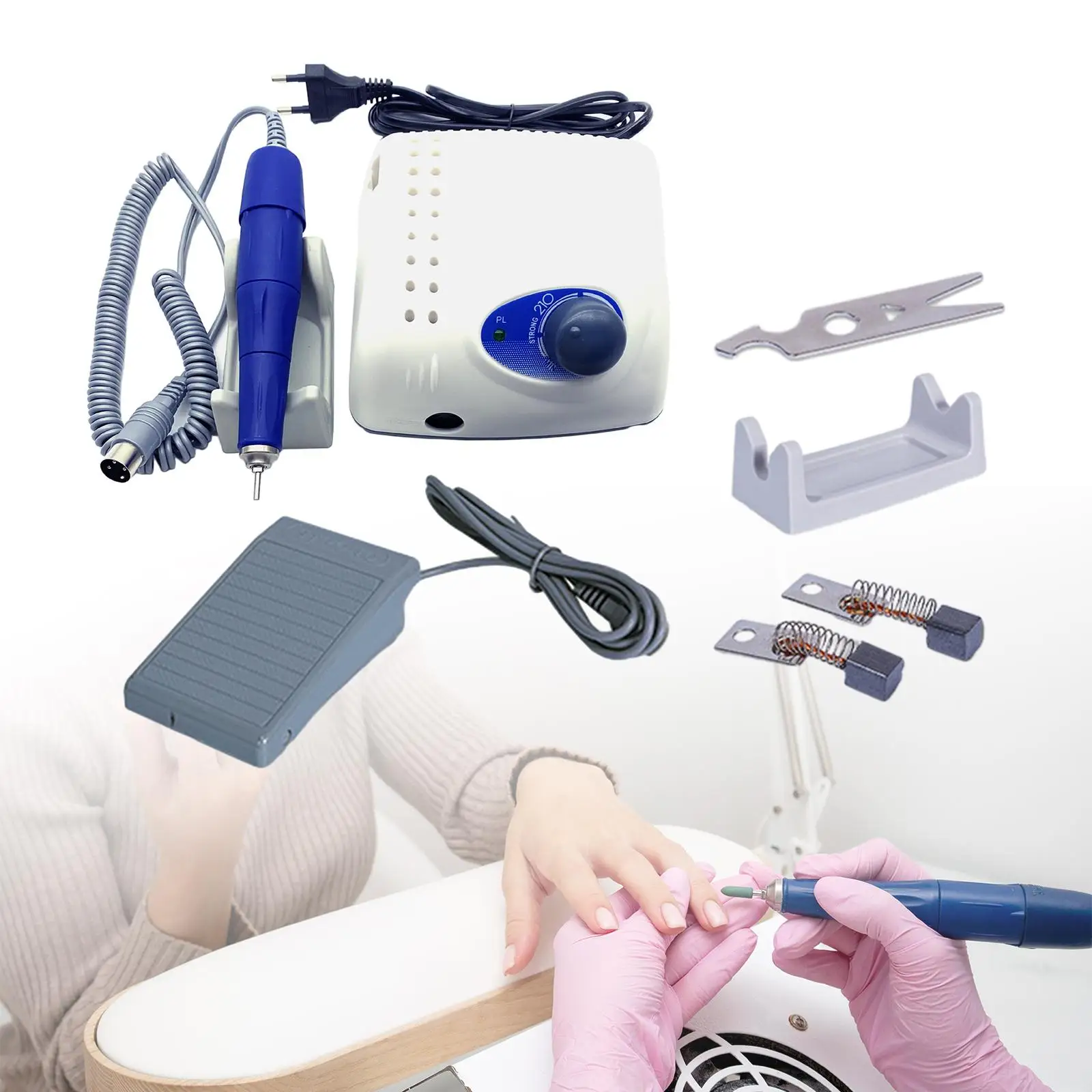Electric Nail File Drill Machine Multifunction Portable for Acrylic Nails Manicure Pedicure Tool for Nail File Shaping Buffing