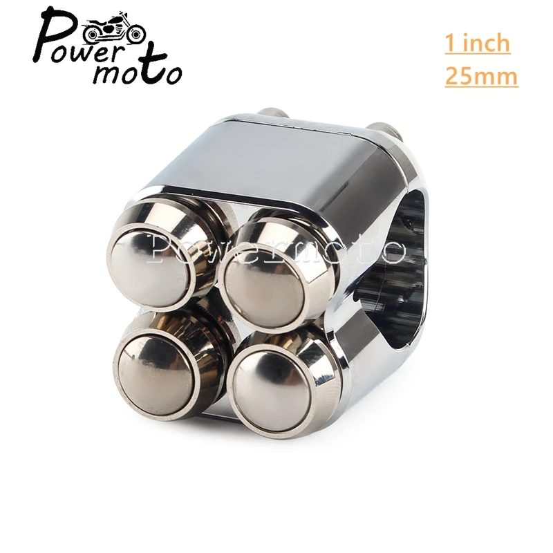 Interrupteur de guidon de moto 25mm 1 pouce, unité M, feux de klaxon,  démarreur à 4 boutons, interrupteur momentané pour Harley Cafe Racer  Chopper Bobber - AliExpress