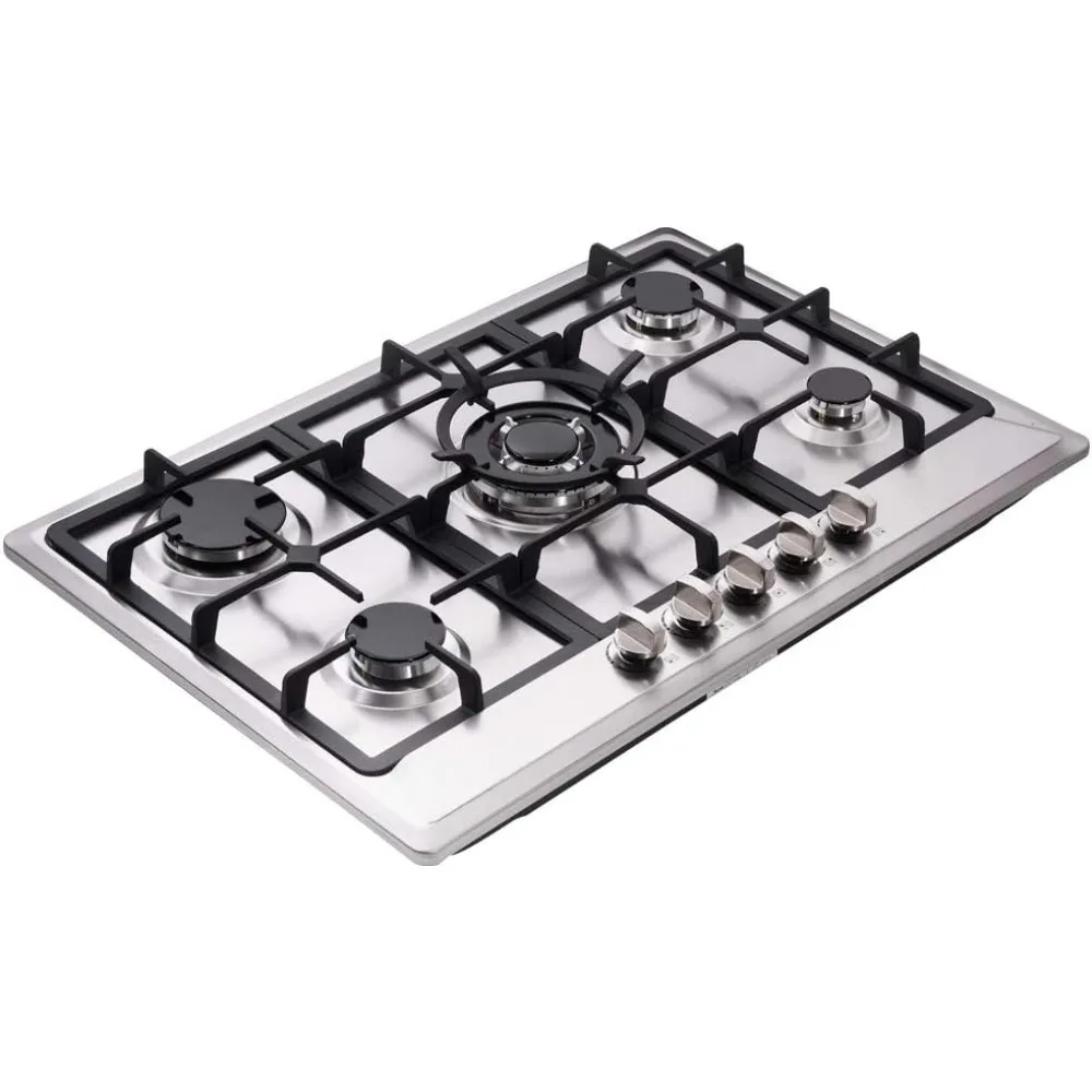 Kitchen cooktop, sealed 5-burner cooktop, stainless steel cooktop, kitchen workstation cooktop, kitchen cooktop 2