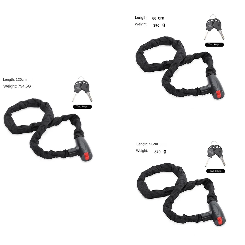 FUFU Mountain Bike Bicycle Lock Anti-Theft Key Lock Mountain Bike Electric Chain