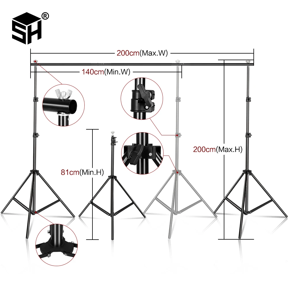 OMBAR Kit Studio Fotografico，2,6 X 3 M Supporto Per Sfondo