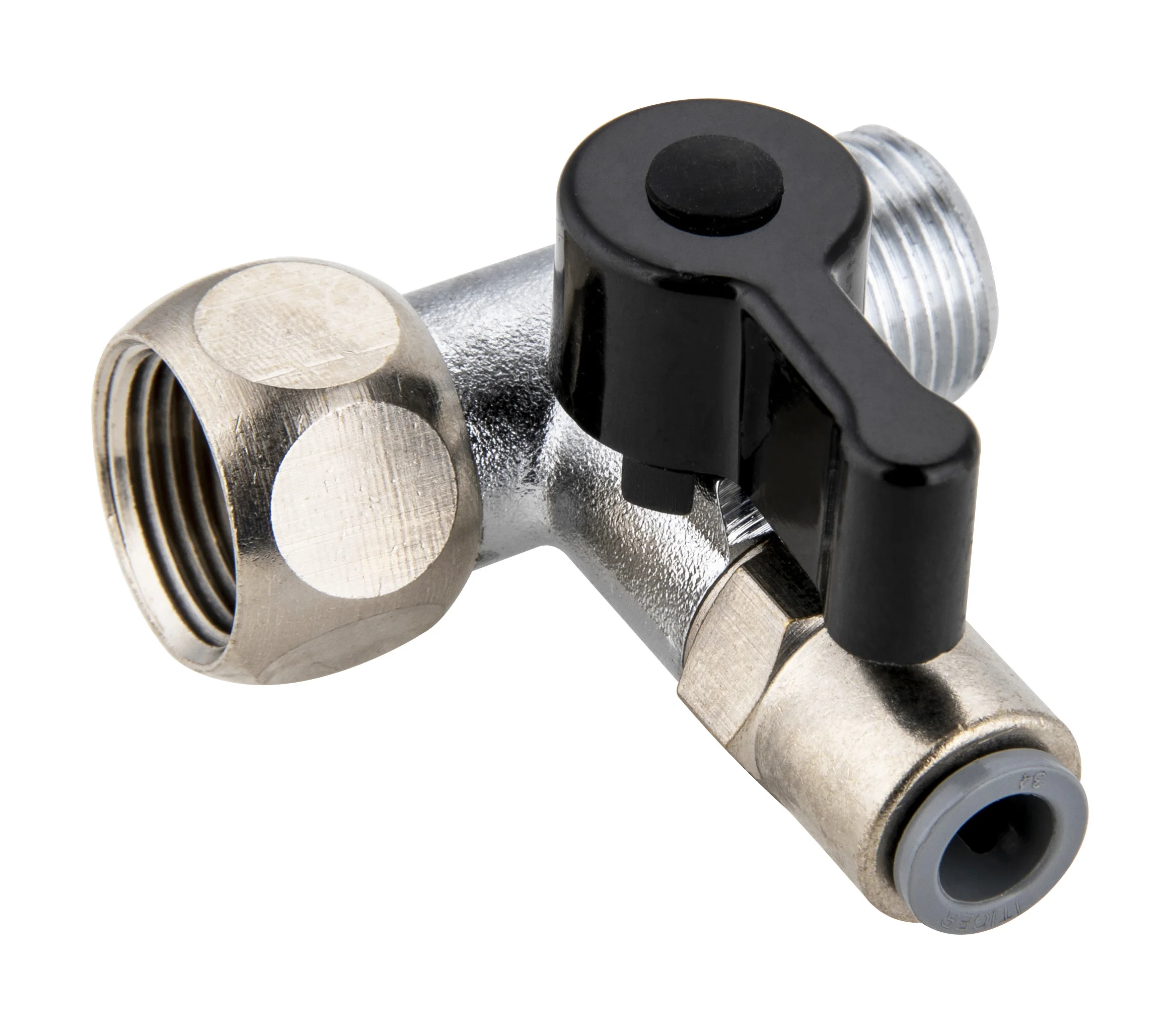 

G3/8 xG3/8 x1/4" faucet fitting adapter tee ball valve for RO Water Filter connection