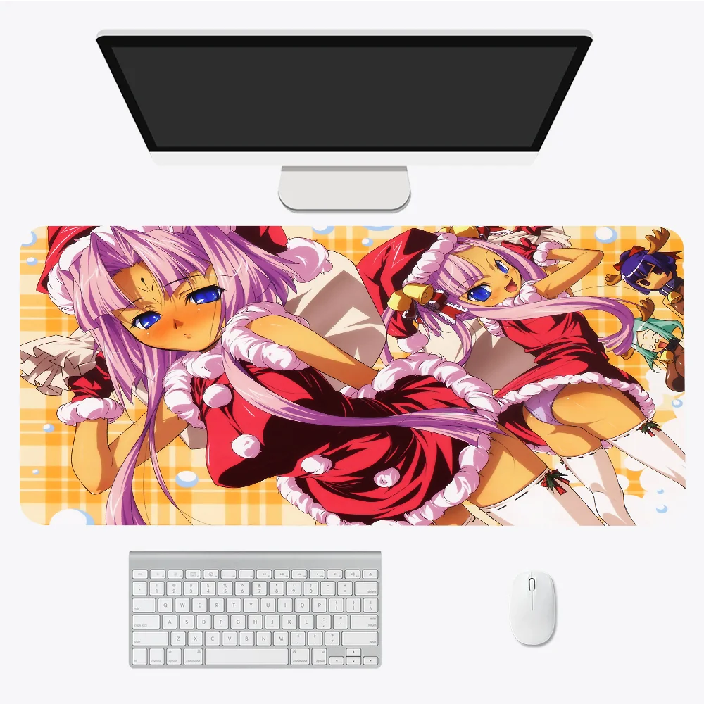 

Mouse Pad Desk Pad Big Mouse Mat Koihime Musou Fabric Table Mats Rubber Mat Personalized Black Mousepad Office Carpet for Table