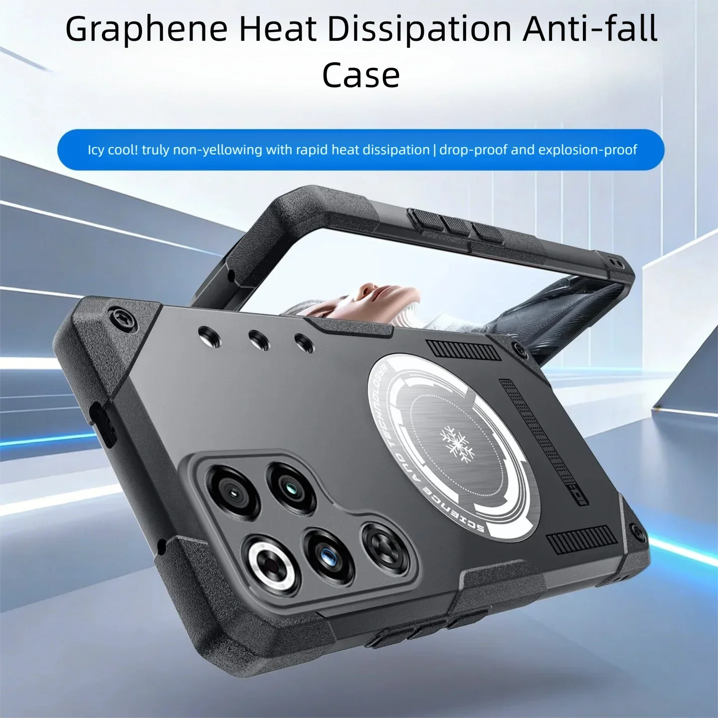 Graphene Heat Dissipation Shockproof Magnetic Silicone Cooling Case