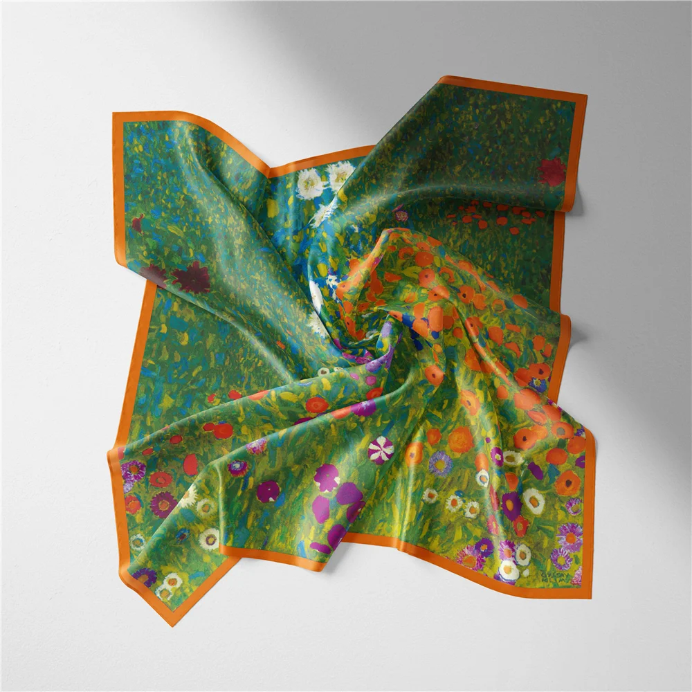 Picasso Ölgemälde Mode Frauen Schal Wraps Twill 100 % Seidenschal 53 cm quadratische Schals Kopftuch Hijab Halstuch Bandana – Detail 20