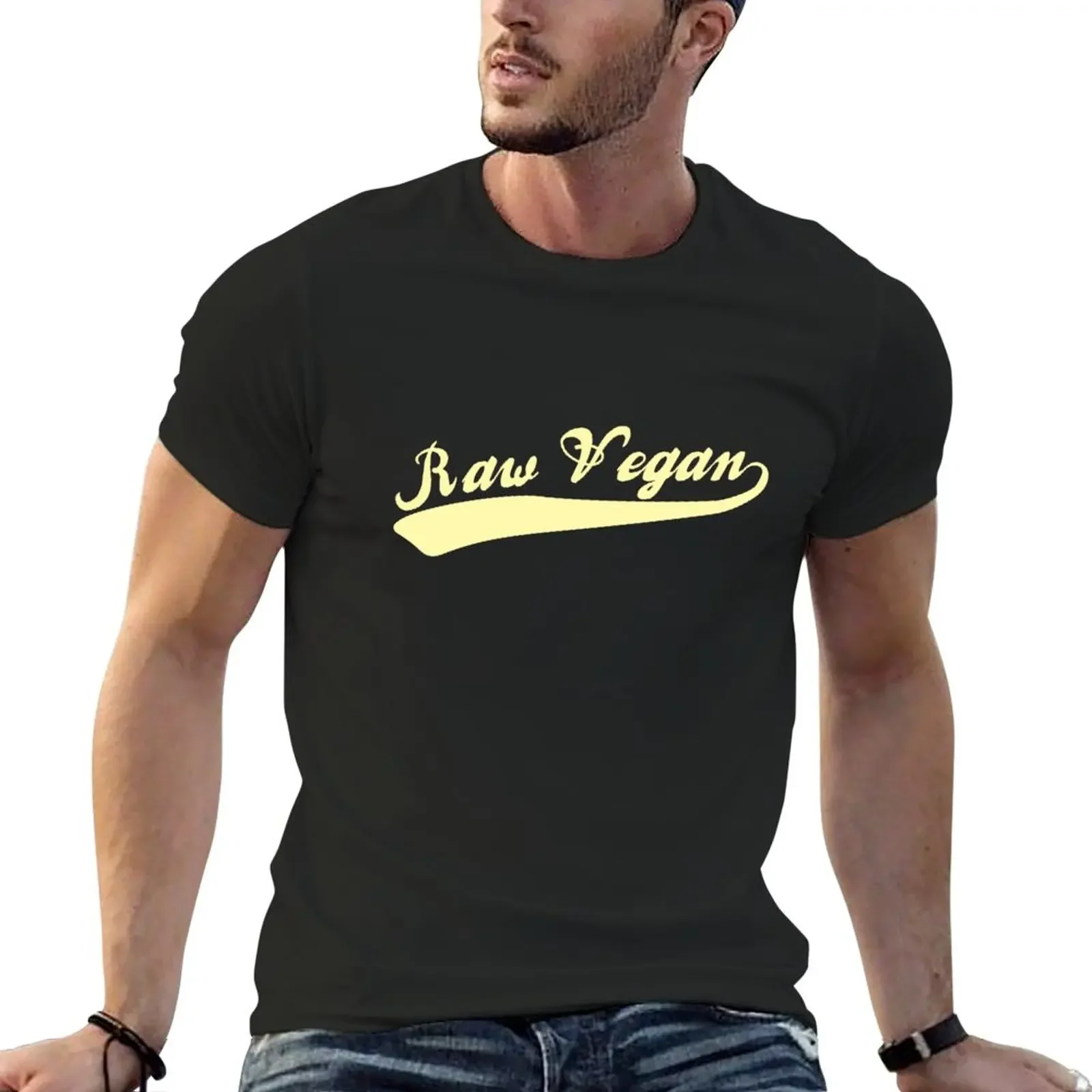 

Raw Vegan T-Shirt animal prinfor boys blacks funnys mens clothing