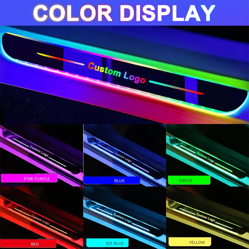 

Color Car Door Sill Light Infrared Induction 7Colors 12Medols Welcome Lamp Car Pedal Light LED Strip Auto Ambient Lamp