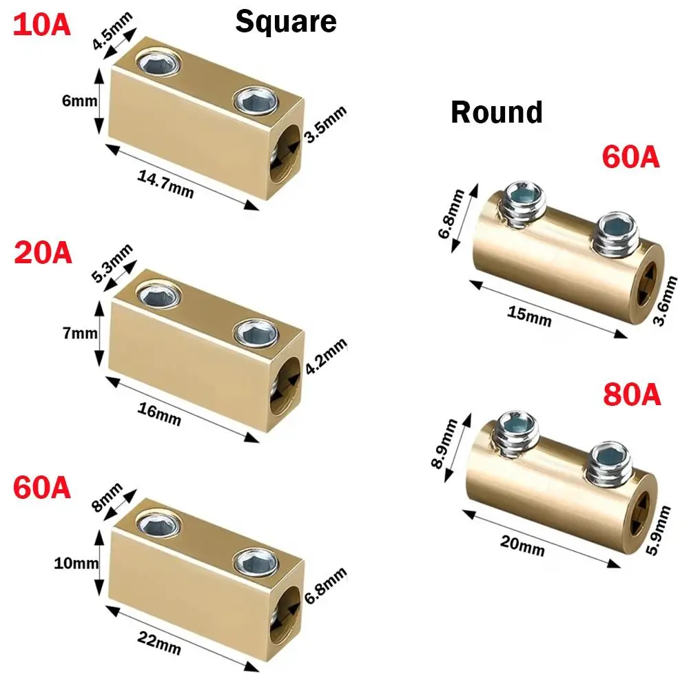 With Heat Shrink Tubing Brass Terminal Block Pressure Free Waterproof Quick Terminal Block High Current Terminal Blocks
