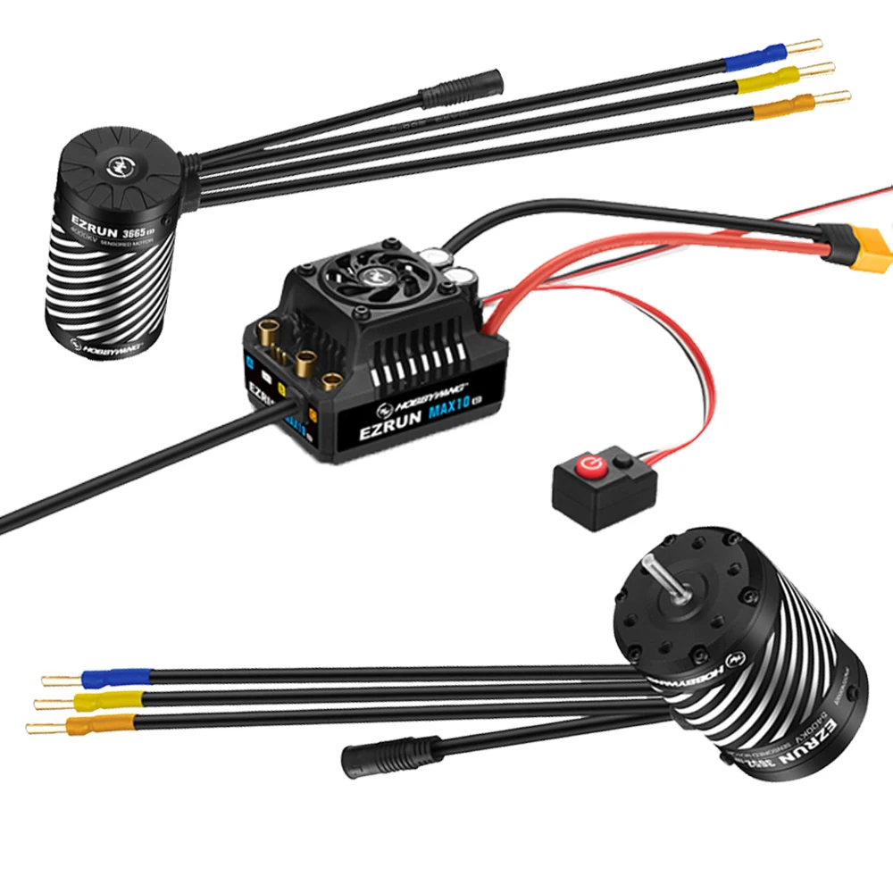 

Hobbywing EzRun 3652/3665 G3 Turbo Inductive Brushless Motor with MAX10 G2 80A/140A Waterproof Brushless ESC for 1/10 RC Car