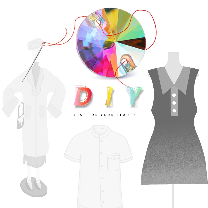 제트 블랙 재봉 크리스탈 유리 스톤, 라인석 바느질, 바느질 가방 의류 DIY 디자인 장식, 최고 품질의 돌